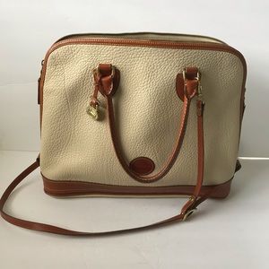 Dooney & bourke handbag large brown beige gold